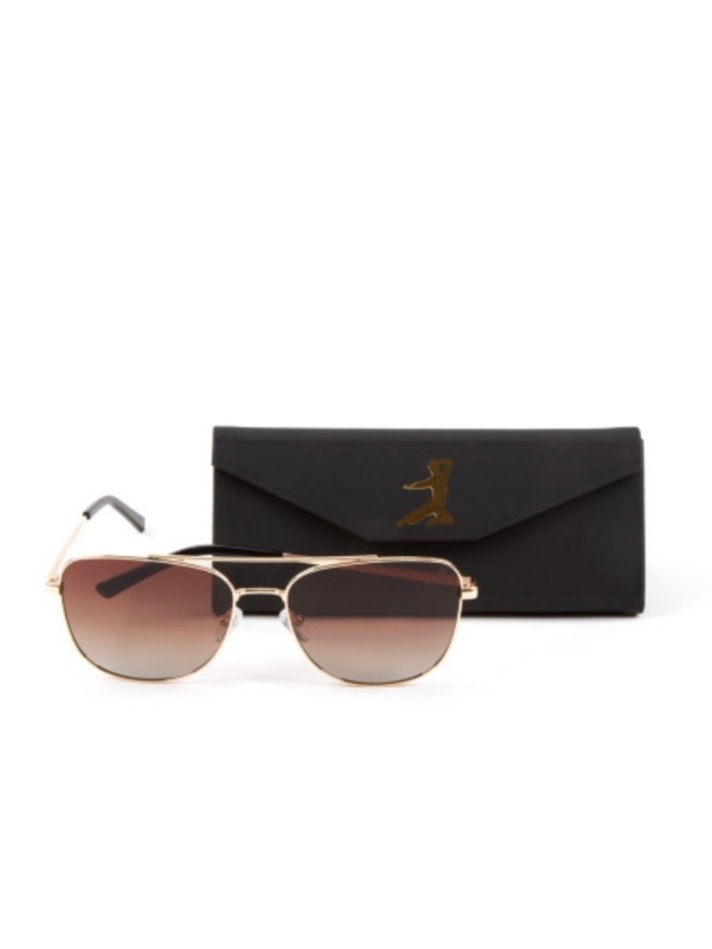 Men’s Bruce Lee Official Gold Aviator Frame Sunglasses 🥋